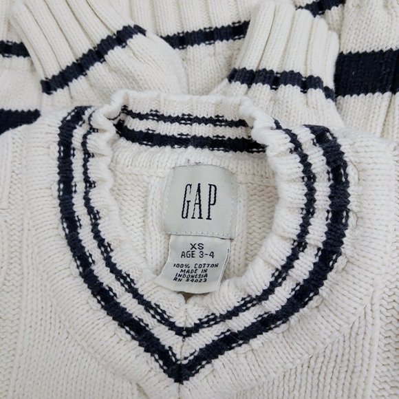 Gap Kids 100% Cotton Cable Knit Pullover Fisherman Sweater XS Youth Age 3-4 - Picture 3 of 7